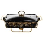 Мармітниця прямокутна на металевій підставці з підігрівом 35.5х19х15.5 см ML-874-13 (ML-874-13)