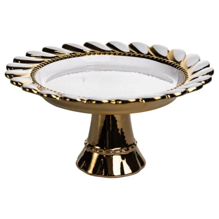 Тортівниця порцелянова на ніжці 20х10 см кругла ML2046 (ML2046) - изображение 1