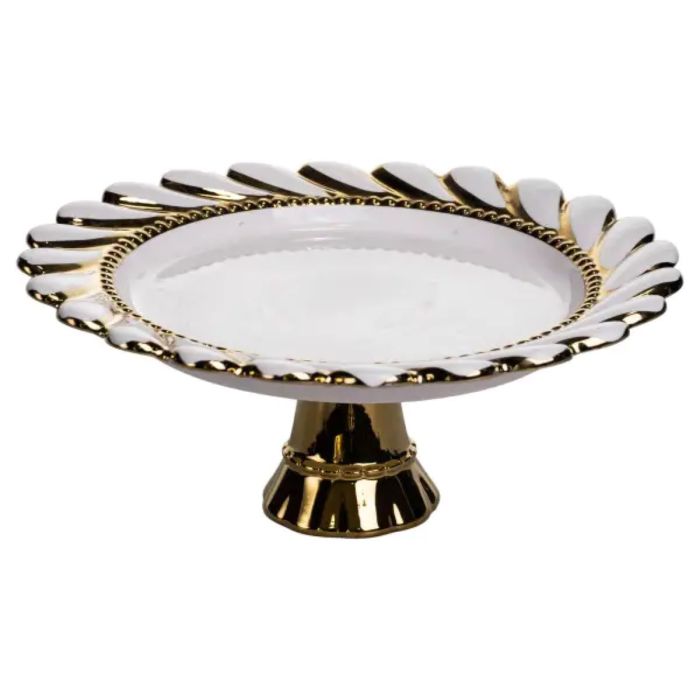 Тортівниця порцелянова на ніжці 25х25х10 см кругла ML2047 (ML2047) - изображение 1