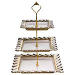 Фруктовниця трьохярусна для сервірування фруктів і солодощів 25х25х34 см біла ML2083 (ML2083)