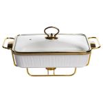 Мармітниця порцелянова на підставці 2л з підігрівом білий 40х22.5х15.5 см ML850-15 (ML850-15)