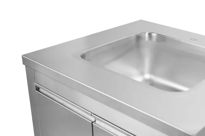 Модуль с мойкой и двумя распашными дверками, на колесах, 800х820х900 мм, нержавеющая сталь GRILLI 777795 - зображення 6