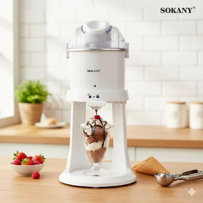 Морозивниця електрична Sokany 1 літр 15 Вт електроморозивниця дитяча домашня морожениця SK-03070 (SK-03070) - зображення 4