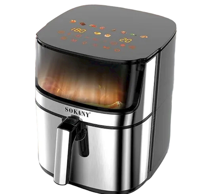 Мультипіч Sokany SK-10045 аерогриль 8л сенсорний екран, фритюрниця без олії аерофрітюрниця готування SK-10045 (SK-10045) - зображення 2