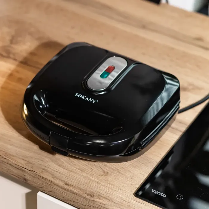 Мультипекар 6 в 1 Sokany з панелями для вафель, горішків, сендвічів, кексів електрична 750 Вт (SK-908) - зображення 8