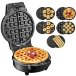 Мультипекар Sokany SK-08105 5 в 1 600 Вт з антипригарними панелями: для вафель, коржів, пончиків, горішків, фігурного печива (SK-08105)