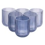 Набір склянок 6 шт скляні склянки 250 (мл) для соку, лимонаду, коктейлів склянки для напоїв Блакитний HP7112BL (HP7112BL)