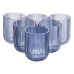 Набір склянок 6 шт скляні склянки 250 (мл) для соку, лимонаду, коктейлів склянки для напоїв Блакитний HP7112BL (HP7112BL)