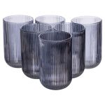 Набір склянок 6 шт скляні склянки 400 (мл) для соку, лимонаду, коктейлів склянки для напоїв Сірий HP7113G (HP7113G)