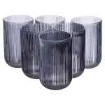 Набір склянок 6 шт скляні склянки 400 (мл) для соку, лимонаду, коктейлів склянки для напоїв Сірий HP7113G (HP7113G)