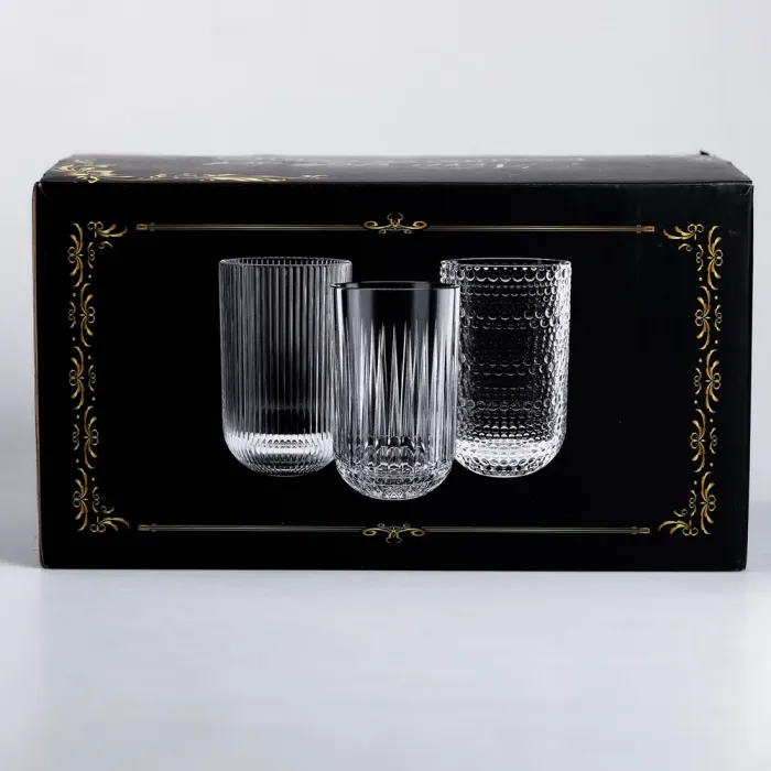 Набо стаканов из толстого стекла 6 шт. стеклянные стаканы 500 мл для холодных напитков стеклянные стаканы 500 мл (HP-YH-37) - изображение 5