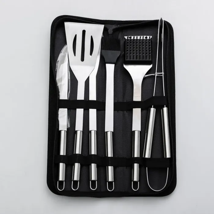 Набір аксесуарів для барбекю, мангала, гриля 6 предметів 40х10х5 см мангальне приладдя (HP-20-73) - зображення 1