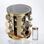 Набір баночок для спецій 12 шт. по 100 мл на підставці з дзеркалом та LED-підсвіткою HP-1358 (HP-1358)