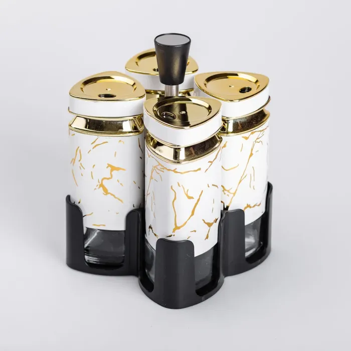 Набор баночек для специй 4 шт. 120 мл карусель для хранения специй (HP-1330) - изображение 3
