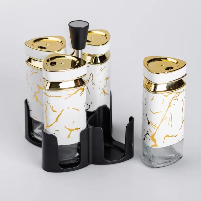 Набор баночек для специй 4 шт. 120 мл карусель для хранения специй (HP-1330) - изображение 4