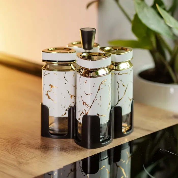 Набор баночек для специй 4 шт. 120 мл карусель для хранения специй (HP-1330) - изображение 6