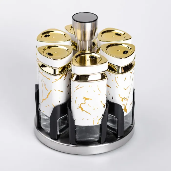 Набор банок для специй 6 шт. 120 мл карусель для хранения специй 6 шт. 120 мл (HP-1332) - изображение 2