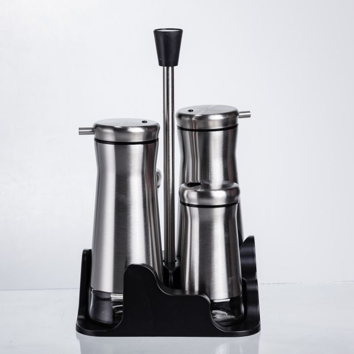 Набір баночок для спецій та рідких текстур 4 предмети на підставці, сталь HP-1346 (HP-1346) - изображение 3