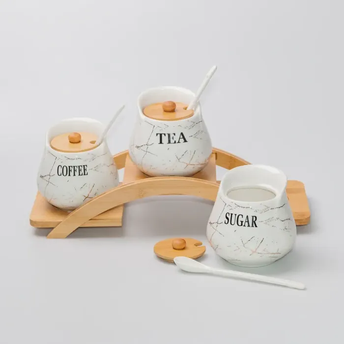 Набор из керамической баночки и ложки для чая/кофе объемом 500 мл. (HP-1214) - изображение 2