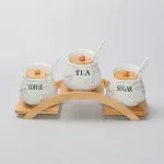 Набір з керамічної банки та ложки для чаю/кави об'ємом 500 мл. (HP-1214)