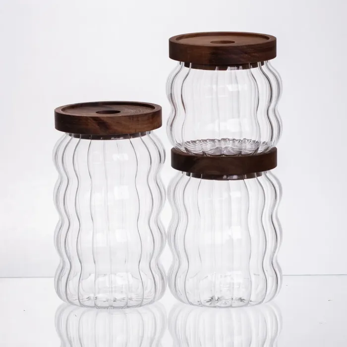 Набір банок для зберігання з бамбуковими кришками 400/600/800 мл 64486-13 (64486-13) - зображення 2