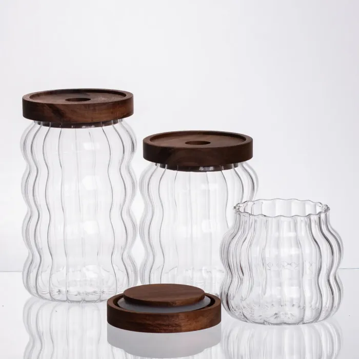 Набір банок для зберігання з бамбуковими кришками 400/600/800 мл 64486-13 (64486-13) - зображення 3