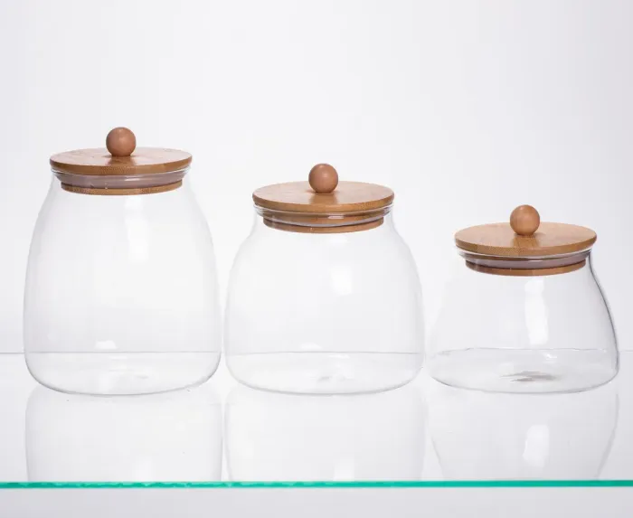 Набір банок для сипучих продуктів 3 штуки 0.5/0.8/1 л з бамбуковими кришками 64486-57 (64486-57) - зображення 3