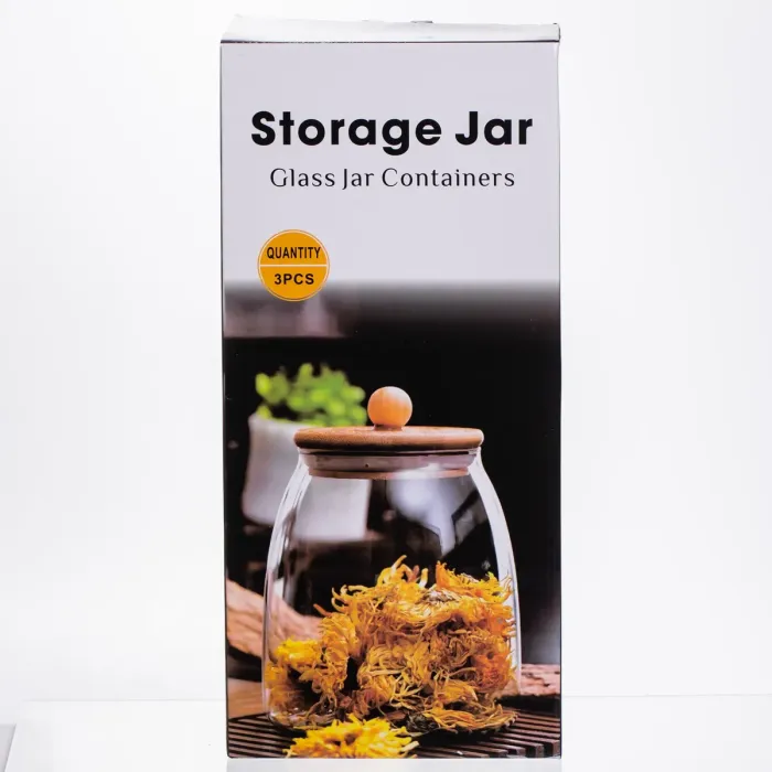 Набір банок для сипучих продуктів 3 штуки 0.5/0.8/1 л з бамбуковими кришками 64486-57 (64486-57) - зображення 4