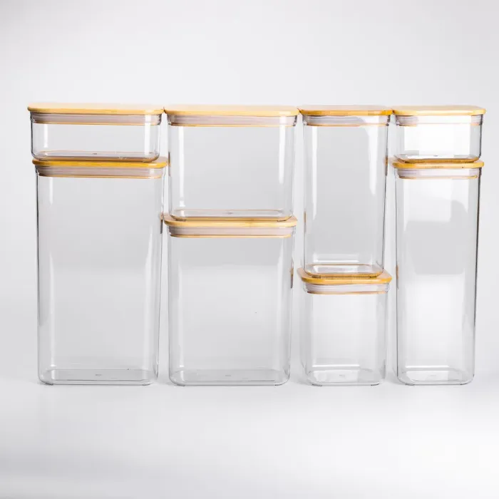 Набор банок для сыпучих продуктов 8 штук емкости с бамбуковой крышкой (HP-1303) - изображение 3