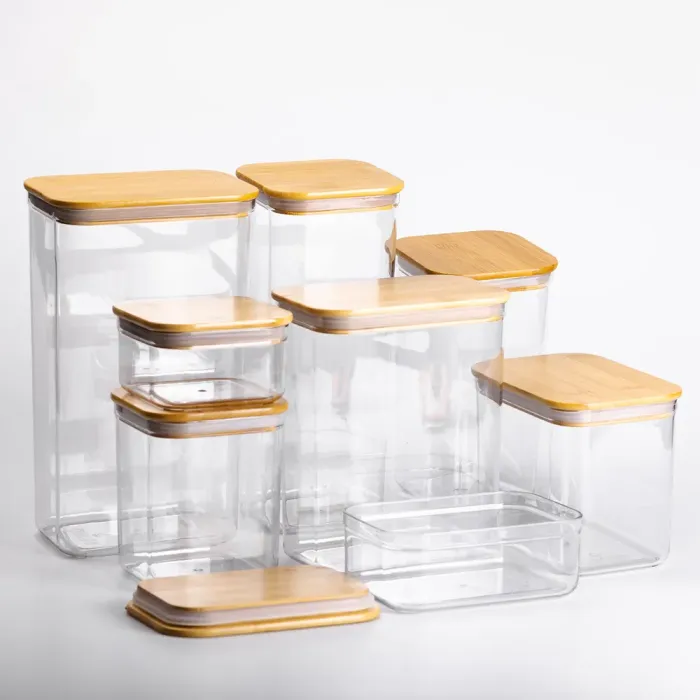 Набор банок для сыпучих продуктов 8 штук емкости с бамбуковой крышкой (HP-1303) - изображение 4
