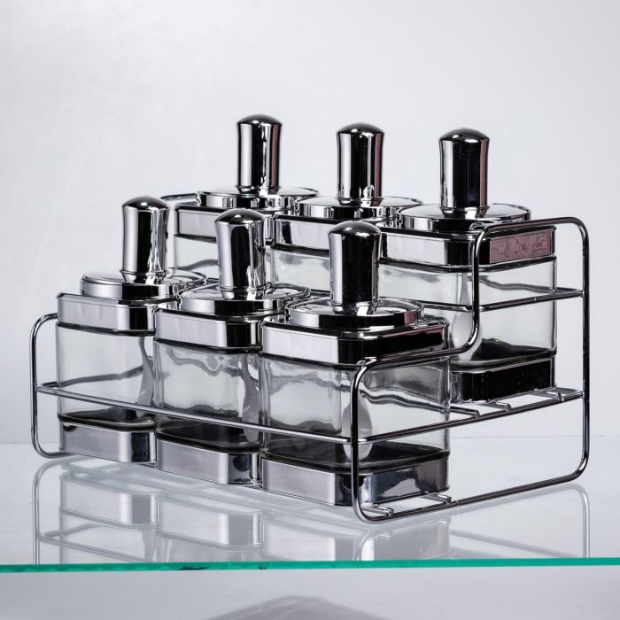 Набір банок для сипучих продуктів з ложкою 6 шт, хром HP-1341 (HP-1341) - изображение 1