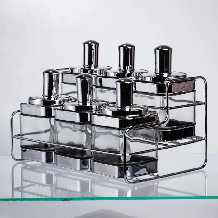 Набір банок для сипучих продуктів з ложкою 6 шт, хром HP-1341 (HP-1341) - зображення 1