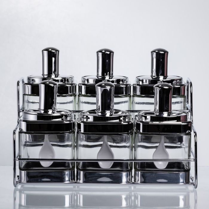 Набір банок для сипучих продуктів з ложкою 6 шт, хром HP-1341 (HP-1341) - изображение 2