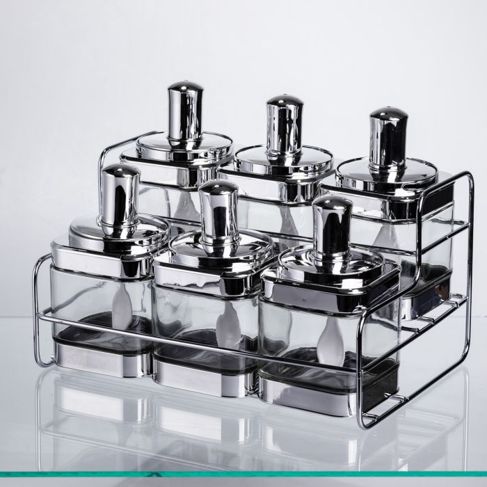 Набір банок для сипучих продуктів з ложкою 6 шт, хром HP-1341 (HP-1341) - изображение 4