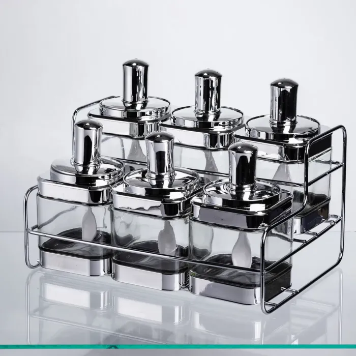 Набір банок для сипучих продуктів з ложкою 6 шт, хром HP-1341 (HP-1341) - зображення 4