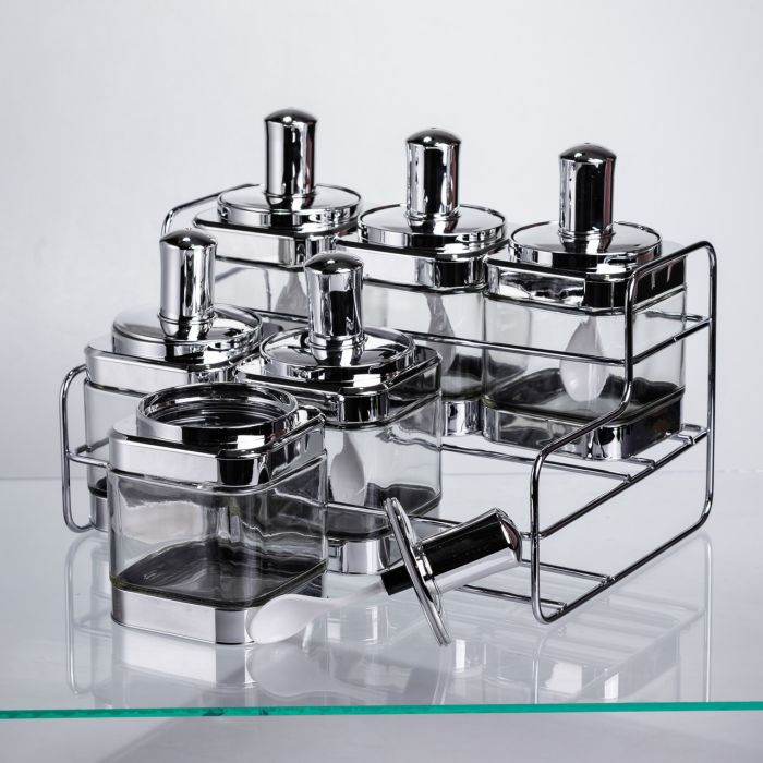 Набір банок для сипучих продуктів з ложкою 6 шт, хром HP-1341 (HP-1341) - изображение 6