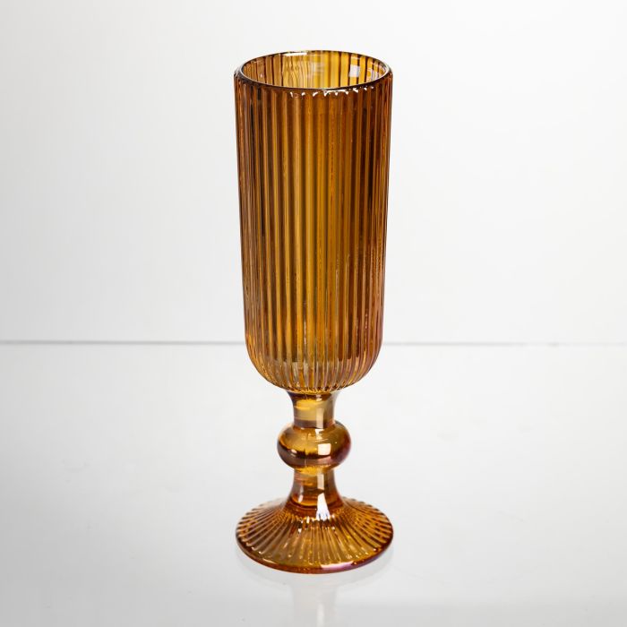 Набір келихів для шампанського 6 штук 160 мл на ніжці Бурштиновий Yiwu HP-19-211 (HP-19-211) - изображение 2