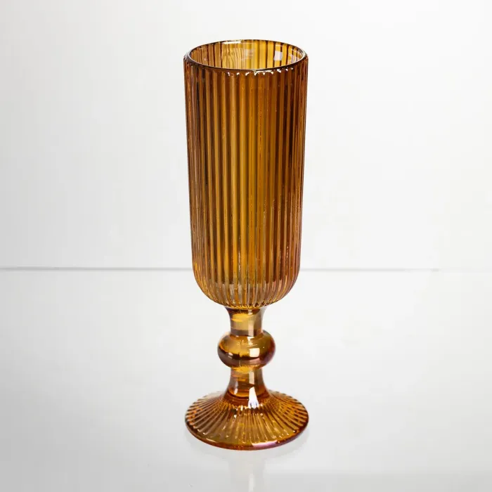 Набір келихів для шампанського 6 штук 160 мл на ніжці Бурштиновий Yiwu HP-19-211 (HP-19-211) - зображення 2