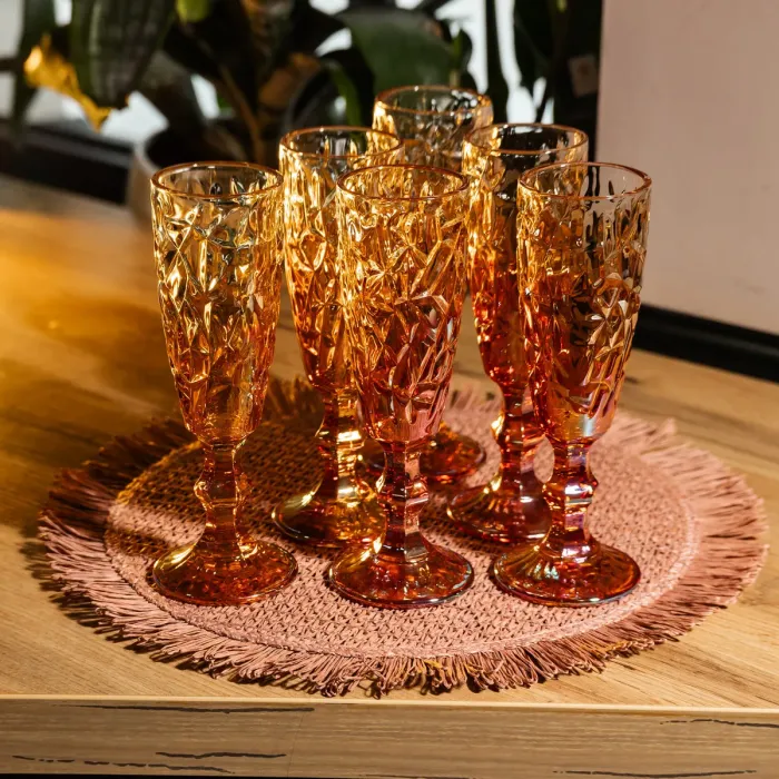 Набір келихів для шампанського 6 штук 160 мл на ніжці Yiwu HP-19-188 (HP-19-188) - зображення 3