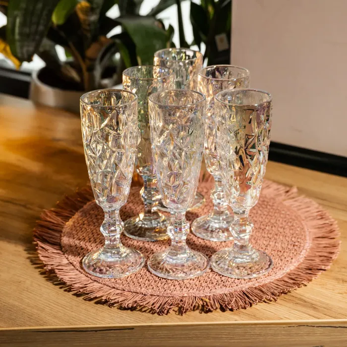 Набір келихів для шампанського 6 штук 160 мл подарункові келихи для шампанського на ніжці фужери для ігристих вин HP-19-172 (HP-19-172) - изображение 3