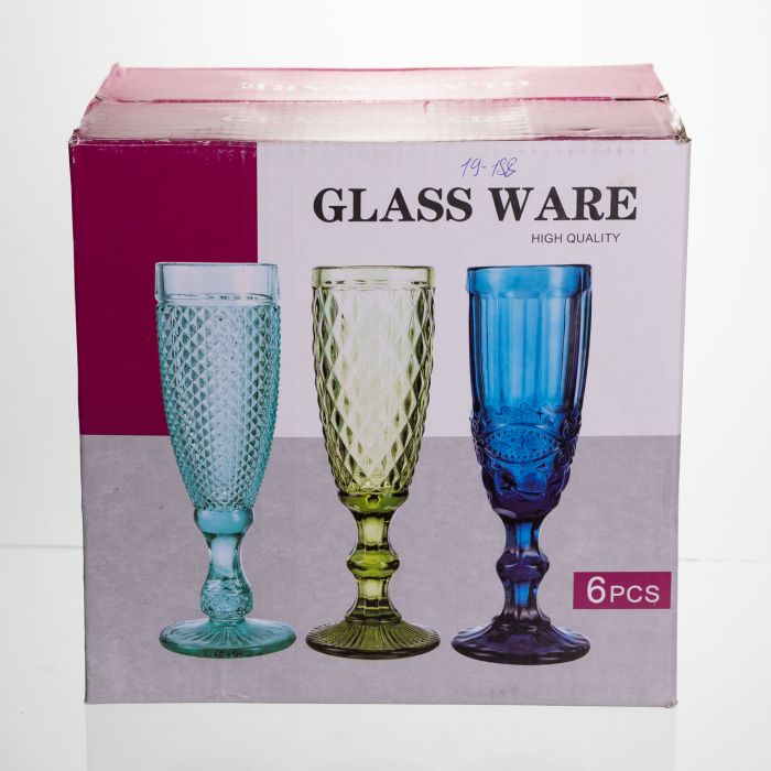 Набір келихів для шампанського 6 штук 160 мл на ніжці Yiwu HP-19-188 (HP-19-188) - изображение 4