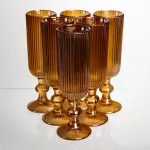 Набір келихів для шампанського 6 штук 160 мл на ніжці Бурштиновий Yiwu HP-19-211 (HP-19-211)