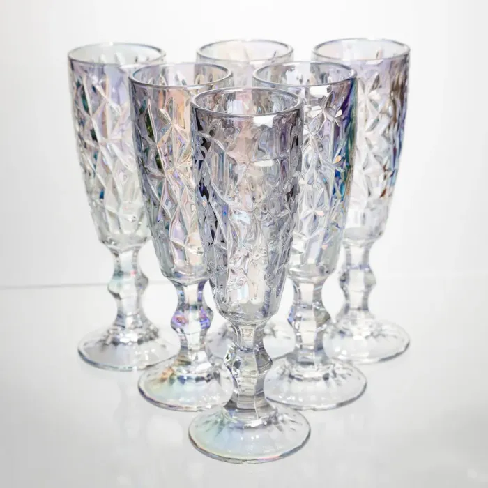 Набір келихів для шампанського 6 штук 160 мл подарункові келихи для шампанського на ніжці фужери для ігристих вин HP-19-172 (HP-19-172) - изображение 1