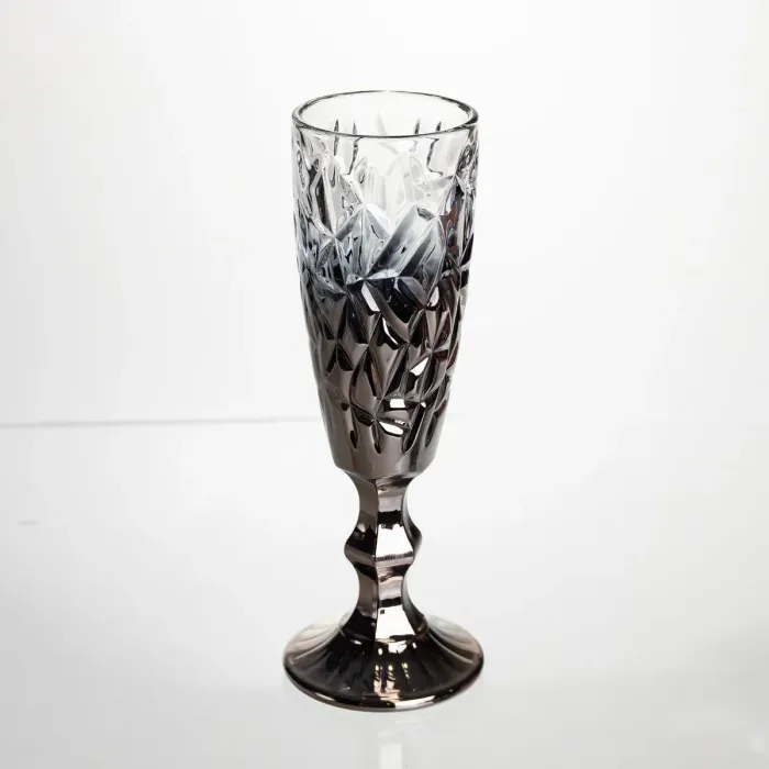 Набір келихів для шампанського 6 штук 160 мл подарункові келихи для шампанського на ніжці фужери для ігристих вин Сірий HP-19-180 (HP-19-180) - зображення 2