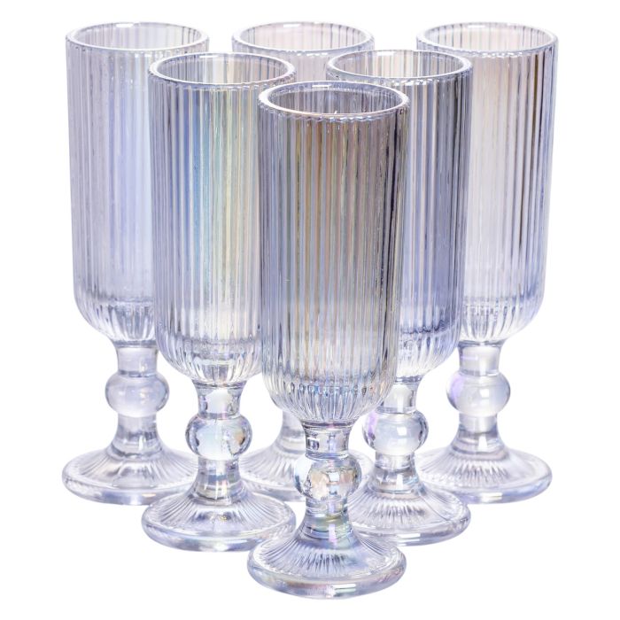 Набір келихів для шампанського 6 штук 160 (мл) подарункові скляні келихи на високій ніжці HP7116RB (HP7116RB) - изображение 1