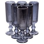 Набір келихів для шампанського 6 штук 160 (мл) подарункові скляні келихи на високій ніжці Сірий HP-19-7116G (HP-19-7116G)