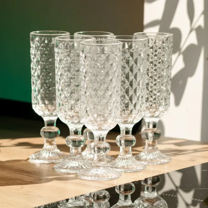 Набір келихів для шампанського 6 штук 160 мл скляні HP-19-103 (HP-19-103) - изображение 4