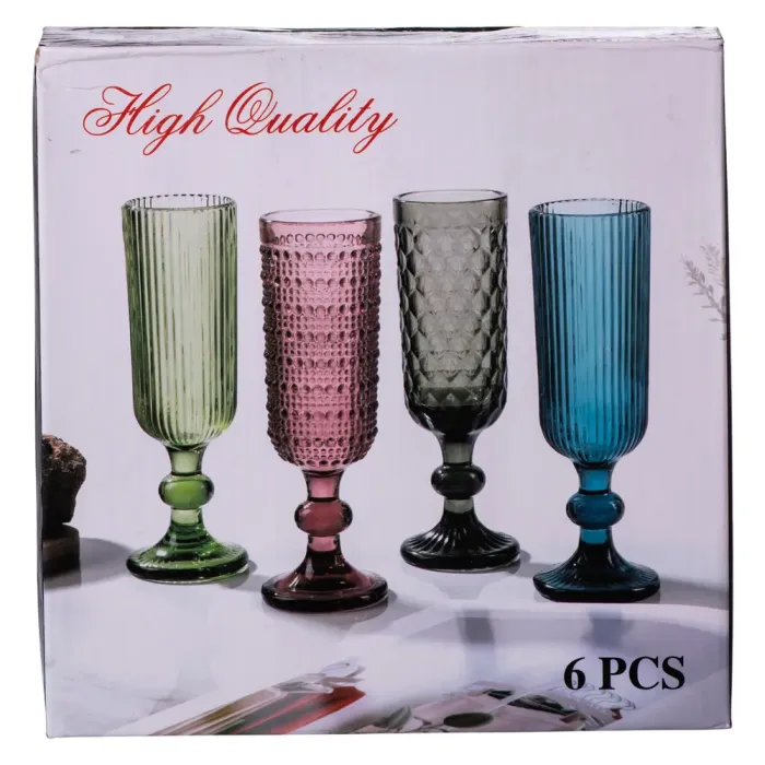 Набір келихів для шампанського 6 штук по 160 (мл) Хамелеон HP-19-109 (HP-19-109) - зображення 5