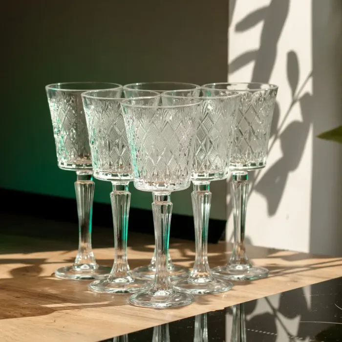 Набір келихів для вина 6 шт 225 мл на високій ніжці HP-19-128 (HP-19-128) - изображение 4