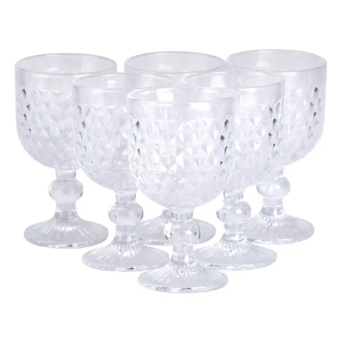 Набір келихів для вина 6 шт по 220 мл на низькій ніжці Прозорий HP-19-104 (HP-19-104) - изображение 1